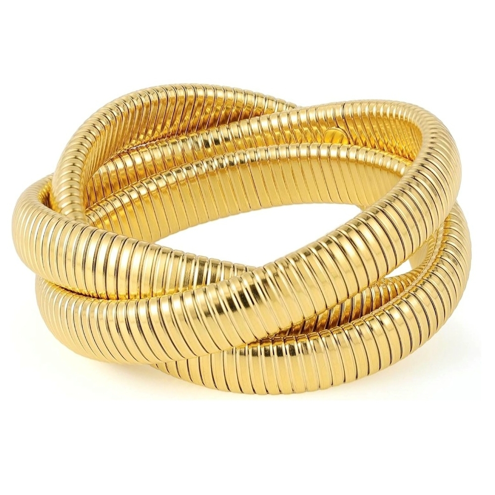 Elegant Gold Coil Bracelet
